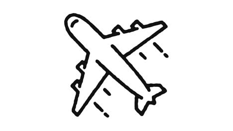 imágenes de animación de iconos de aviones y canal alfa