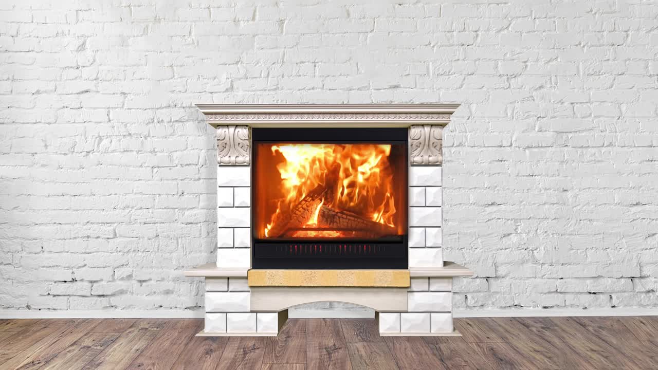 인테리어에서 고전적인 불타는 벽돌 벽 배경