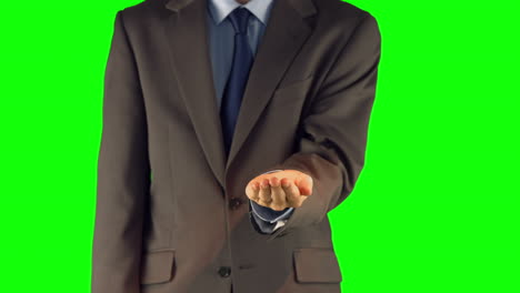 businessman presenting with hand