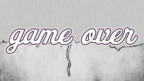 animación del juego sobre texto con formas rojas sobre interferencia en fondo gris