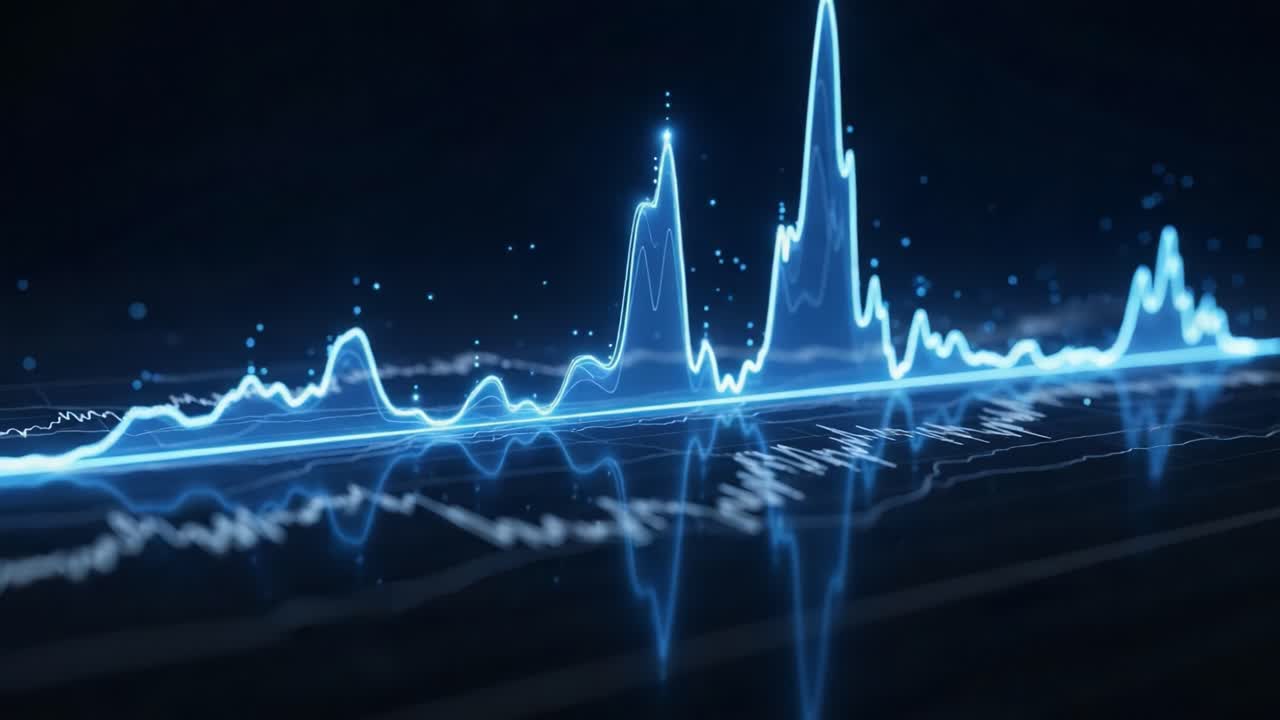 Visual Representation of Sound Waves Displayed in Bright Blue, Capturing the Dynamics of Audio Frequencies and Their Variations in an Engaging Design