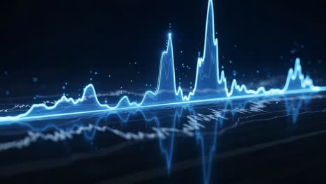 Visual Representation of Sound Waves Displayed in Bright Blue, Capturing the Dynamics of Audio Frequencies and Their Variations in an Engaging Design