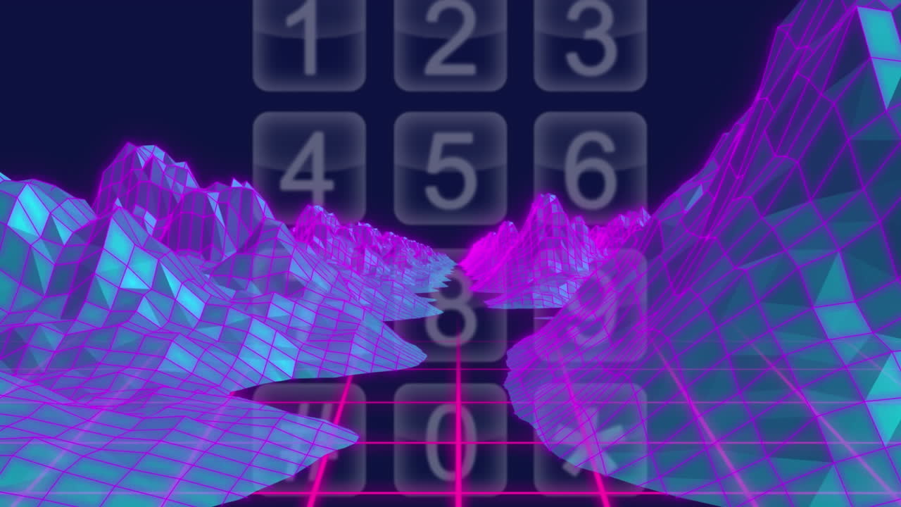 анимация цифровых гор над числами