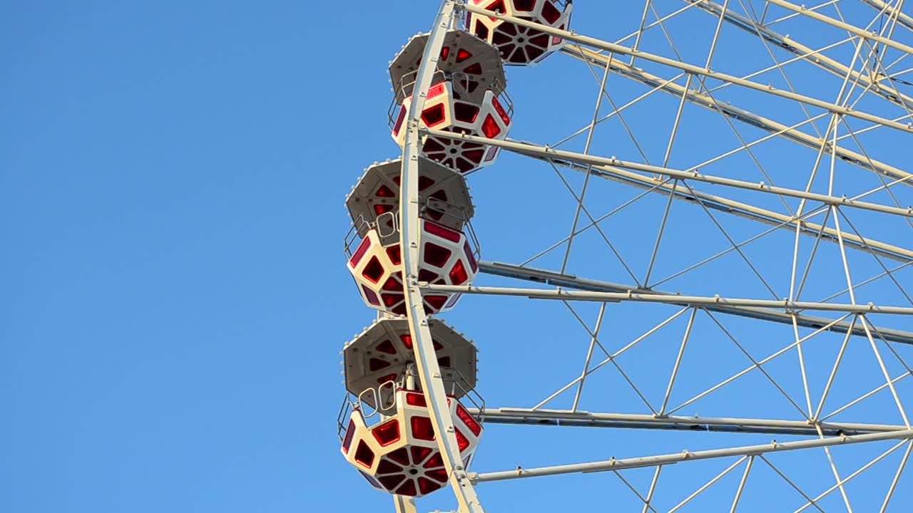 Big wheel against the sky. Shooting in the evening