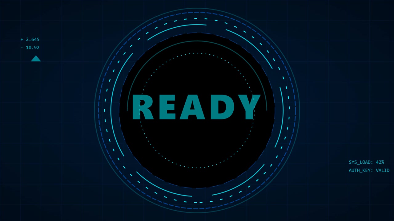 Digital HUD Interface Displaying Ready Status