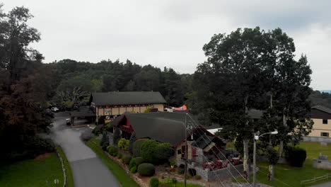 4k drone video of resort at little switzerland, nc on summer day