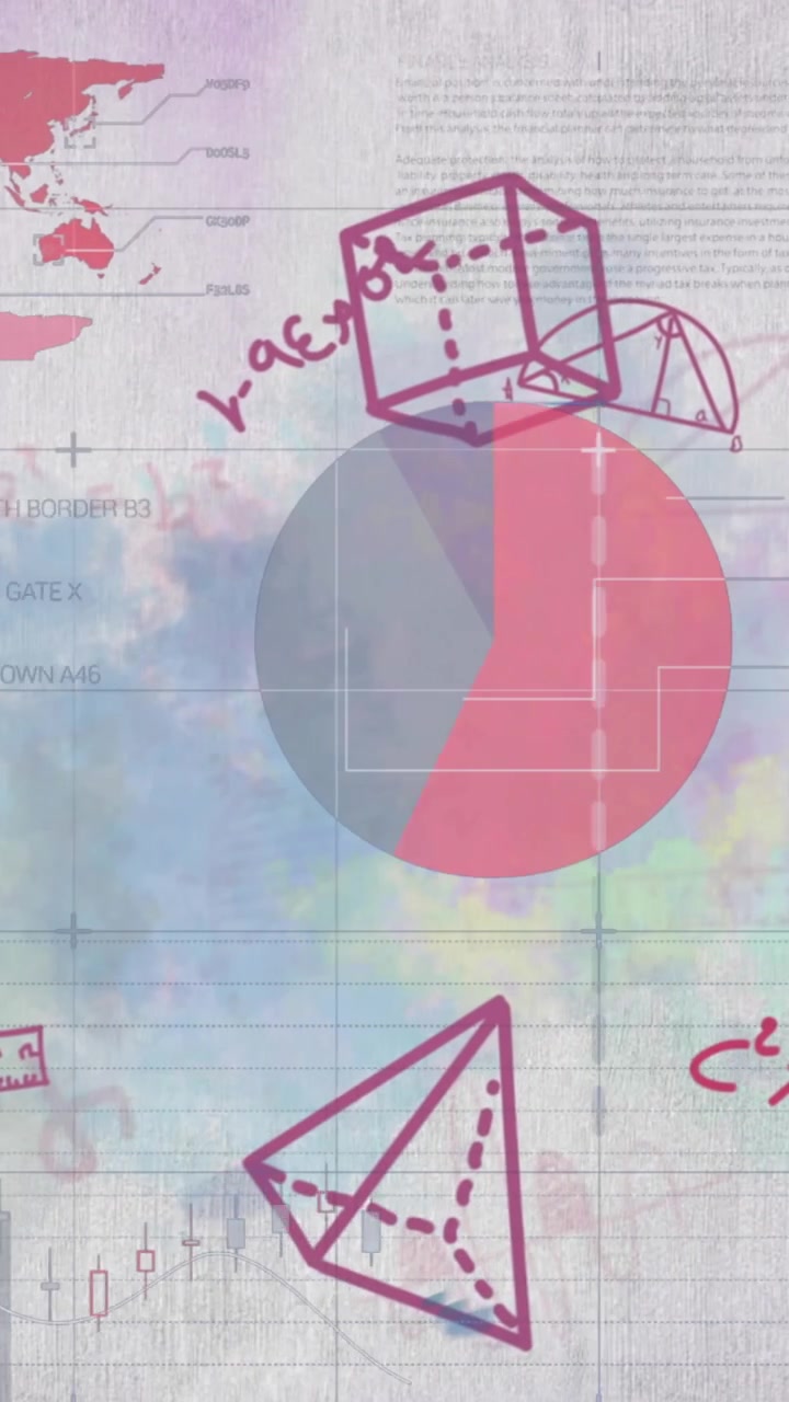 Equazioni matematiche e diagrammi sullo sfondo dell'elaborazione di dati statistici