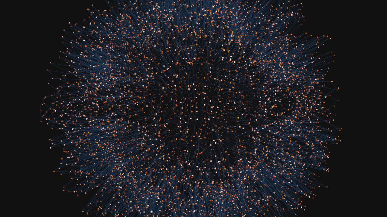 diseño circular intrincado con puntos y líneas de varios tamaños y colores