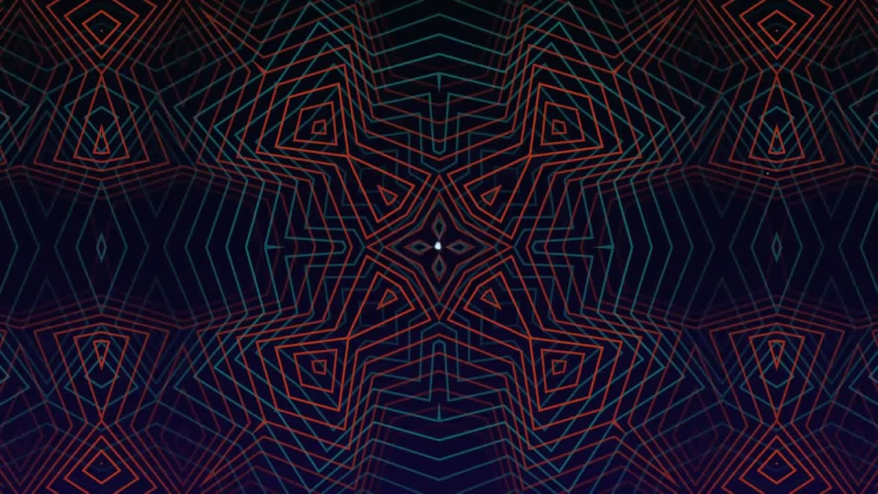 Animation of network of connections with icons and shapes on black background