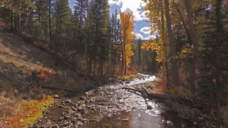 montana stream or creek on a beautiful crisp fall or autumn day