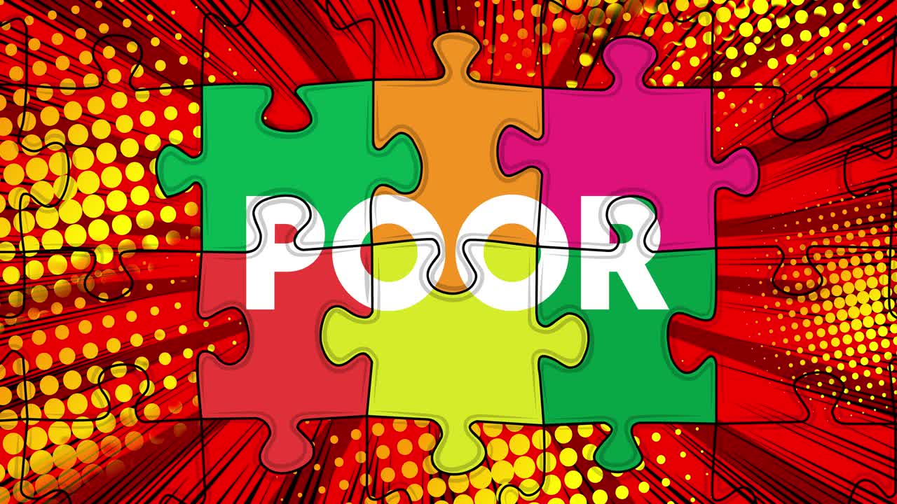 퍼즐 조각, 텍스트와 순서대로 연결되는 요소.