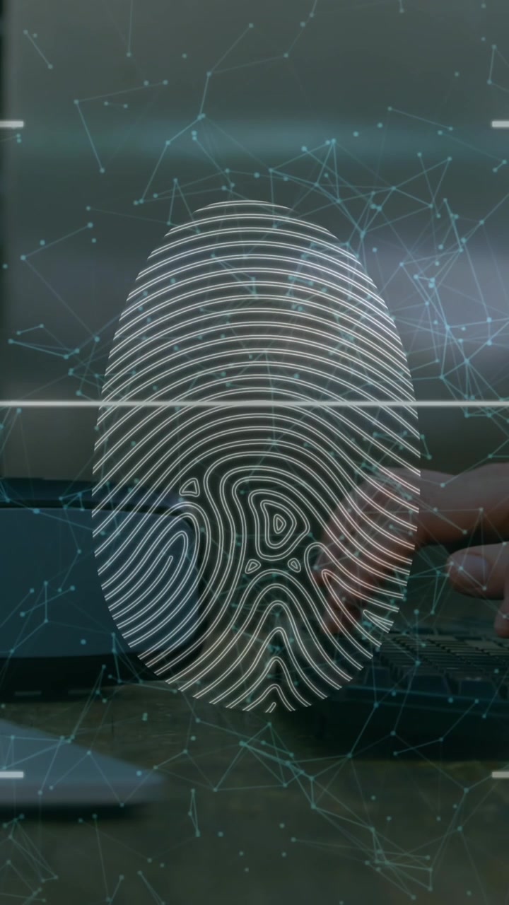 Fingerprint scanner and network of connections against person using computer
