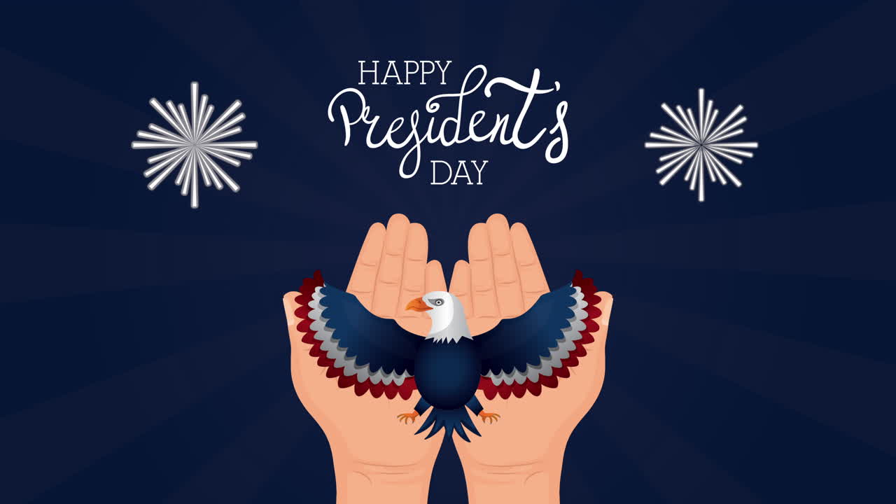 이글과 함께 대통령의 날 글자