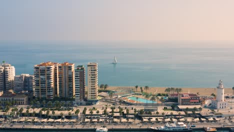 aerial view of white yacht floating near coastline
