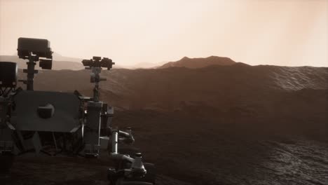 el rover curiosity de marte explora la superficie del planeta rojo