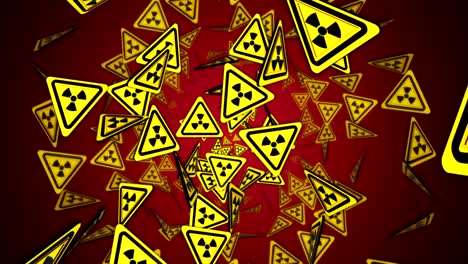 nuclear danger symbols, animation, with alpha channel, loop