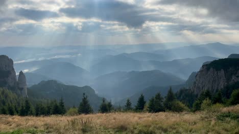 Scattered light filmed on Ceahlau National Park