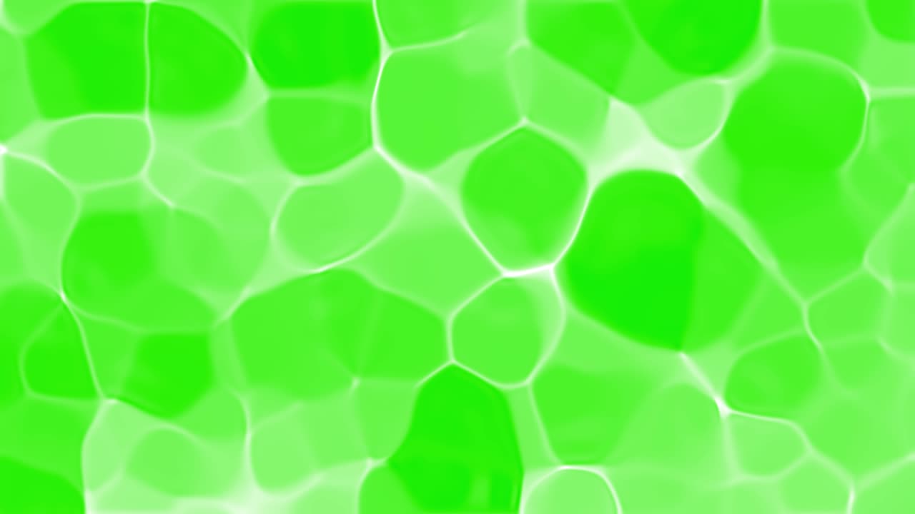 Wave green caustics Background. Organic abstract white caustic water liquid ripple texture pattern on a green minimalist background. Pure, clean blue water in the pool.  3D Animation loop. 4K