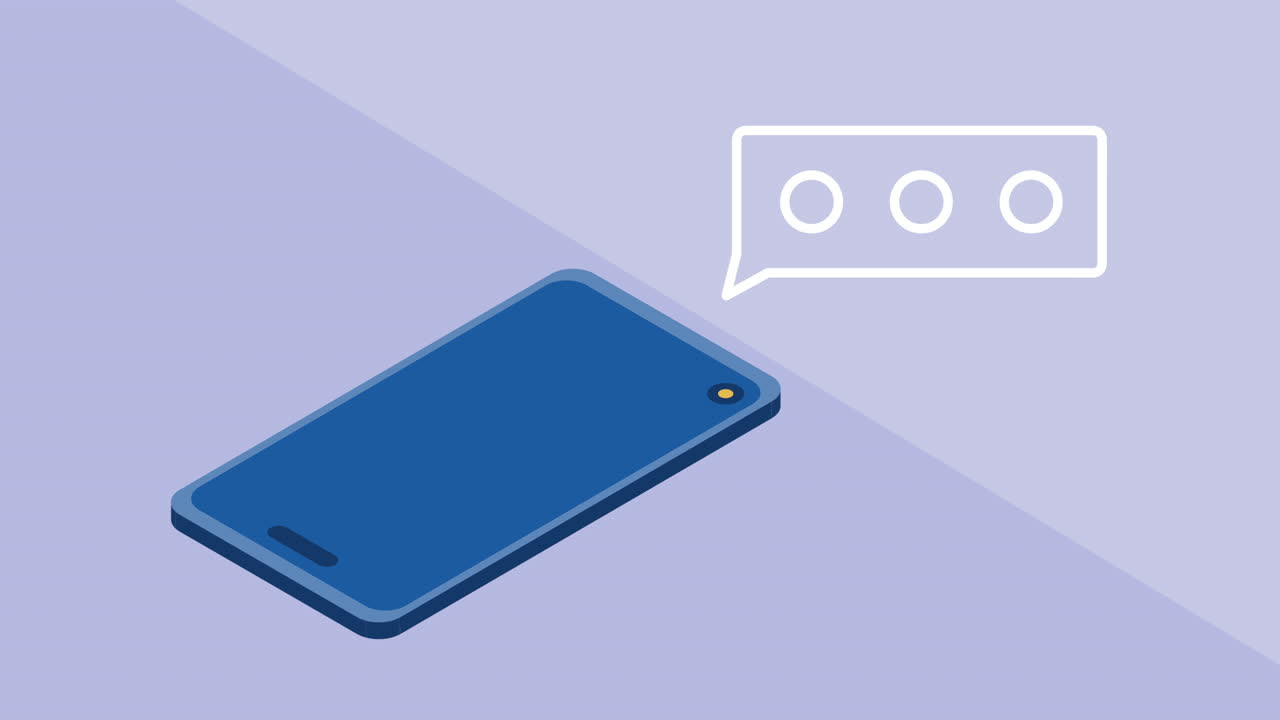 음성 버블이 있는 스마트폰