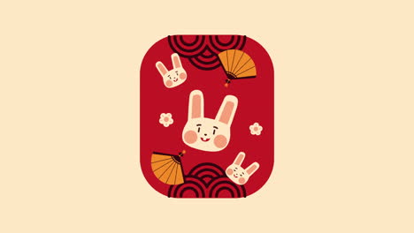 chinese rabbits in red card