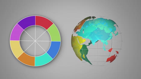 colour wheel beside a rotating globe