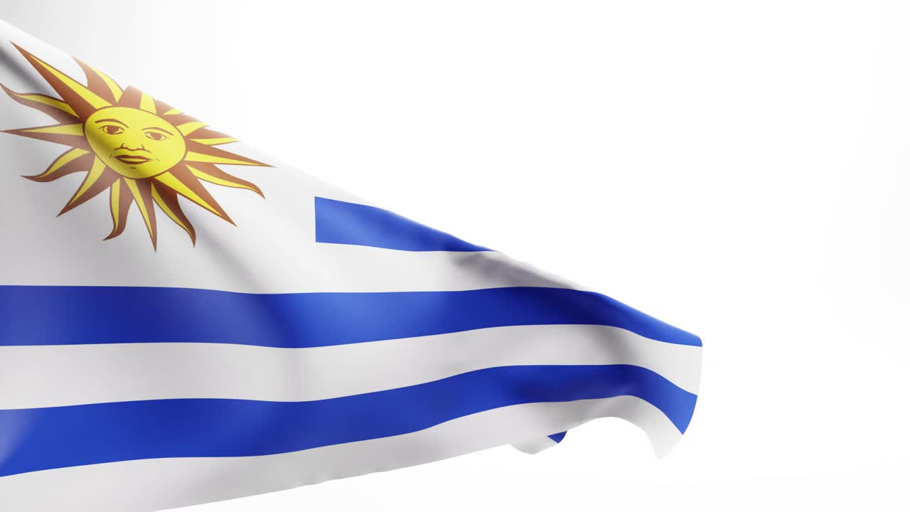 bandera de uruguay, fondo; renderizado 3d