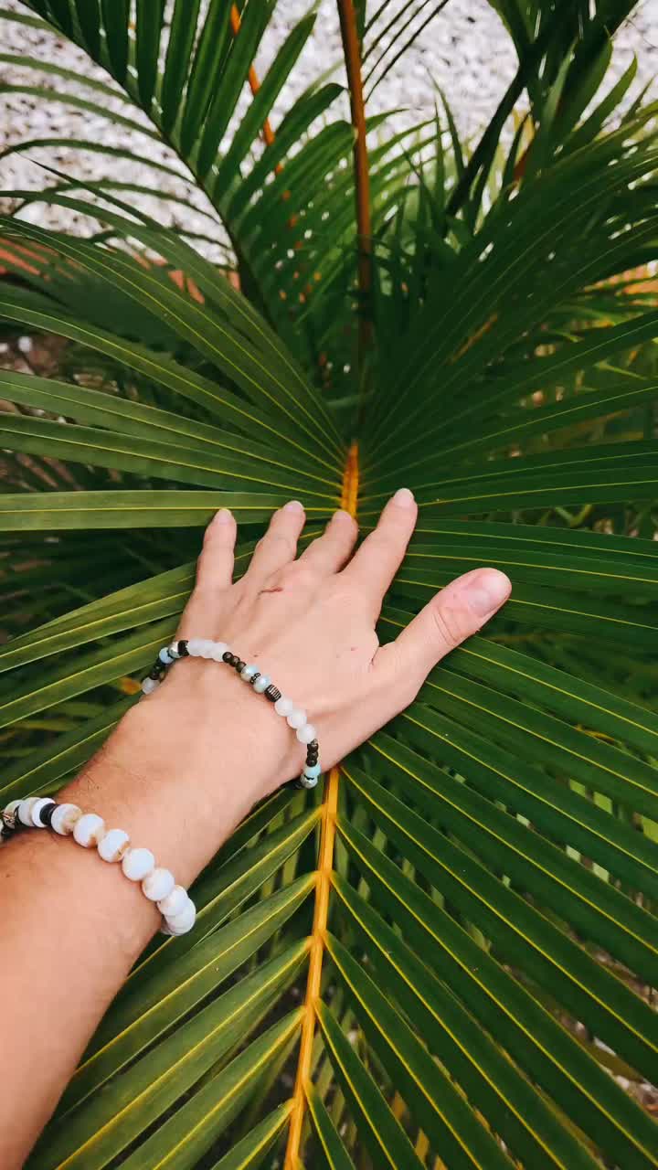 팔 를 들고  잎 을 만지는 손