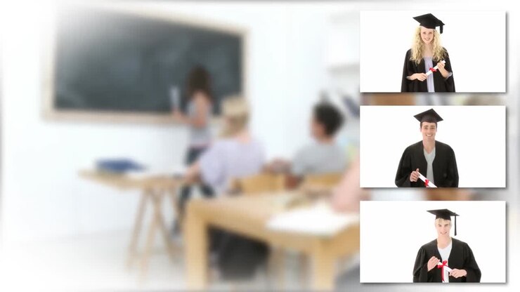 Video of teenagers studying