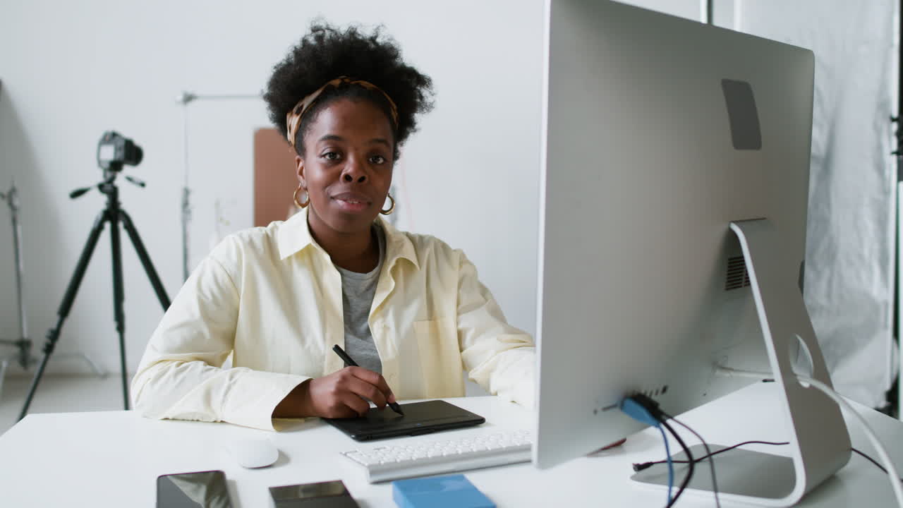 Photographer editing pictures