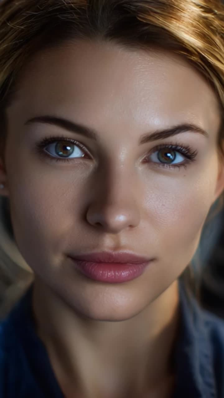 Captivating Gaze: A Portrait Series Highlighting the Subtle Differences in Expression and Light in the Eyes of a Young Woman Across Two Frames