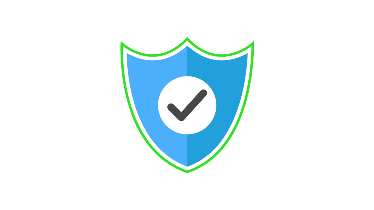 Animated Shield with Checkmark Symbolizing Protection