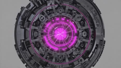 futuristic glowing pink core machine