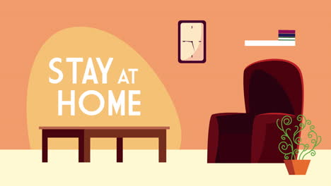 livingroom scene stay at home campaign animation