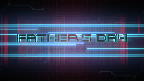 Animation-text-Fathers-day-and-cyberpunk-animation-background-with-computer-matrix-numbers-and-neon-lines