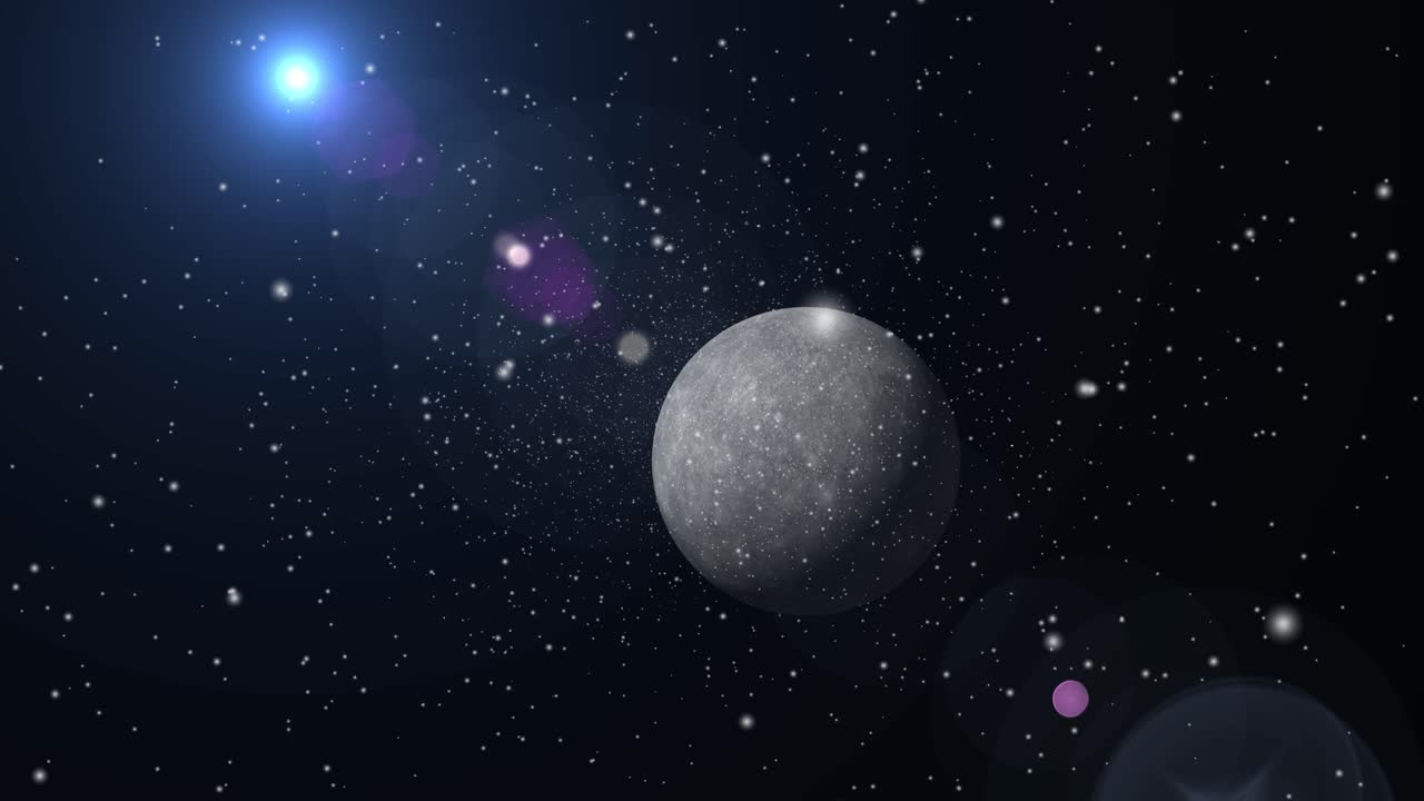 el planeta mercurio que se mueve con una luz brillante en el universo