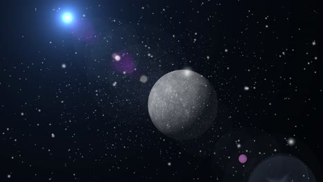 el planeta mercurio que se mueve con una luz brillante en el universo