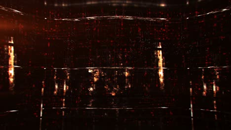 red hex digital data code on flexible screen seamless loop 3d render animation