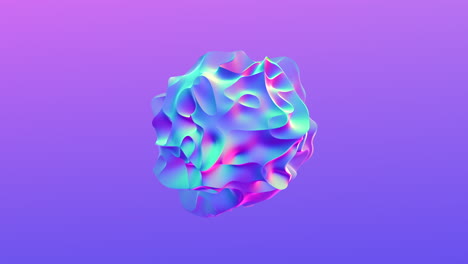 forma abstracta 3d metálica vibrante flotando en el aire - esquema de colores rosa, púrpura y azul