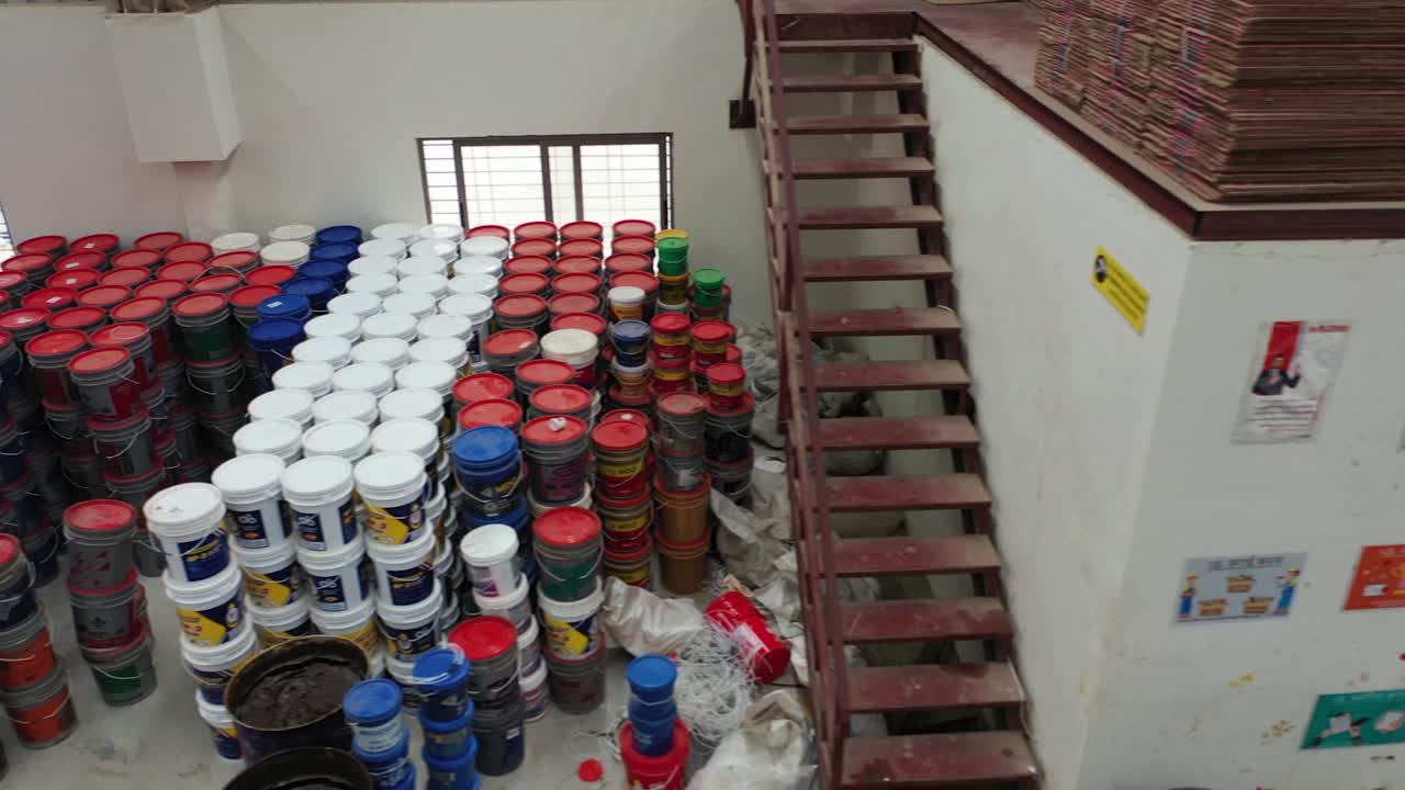 may full fill lubricant oil barrel in warehouse, industry 5.0