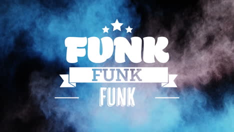 animación de texto funk sobre rastros de humo