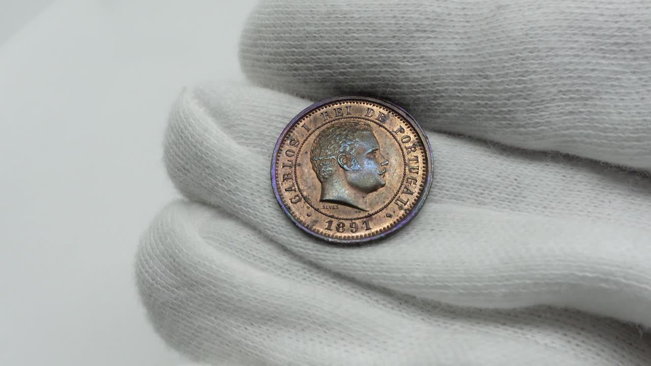 monedas antiguas. moneda de bronce portuguesa 02