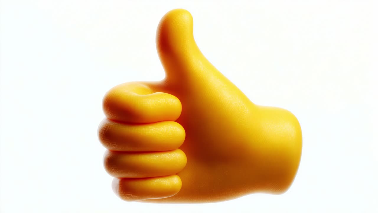A Vibrant Thumbs Up: Emphasizing Positivity with a Bright Yellow Hand Gesture, Symbolizing Approval, Encouragement, and Success in Various Contexts of Life and Communication