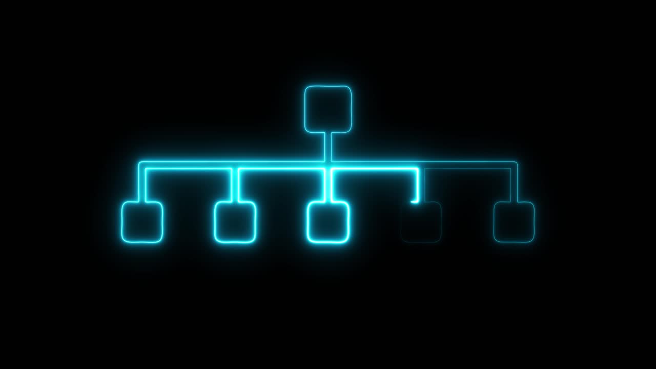 Neon Flowchart Diagram