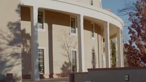 exterior of new mexico state capitol building in santa fe, new mexico with video tilting down