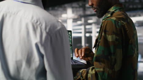 military it specialists in server hub using scanner tools to oversee battlefield
