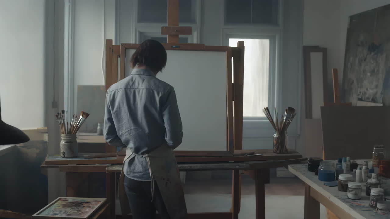 Artist in Art Studio