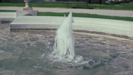 close up of a fountain's water jet in king tomislav square, zagreb, with a serene atmosphere