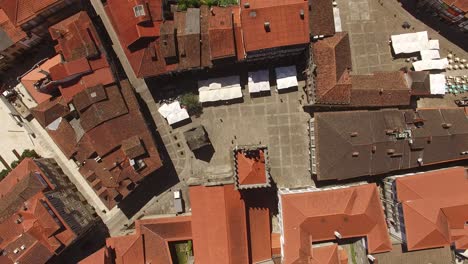 top view of historic city center of guimaraes, portugal