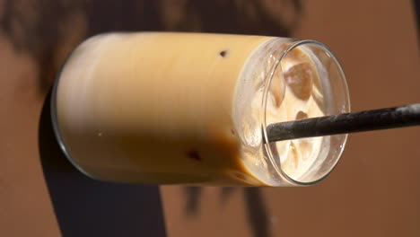 iced coffee drink in a glass
