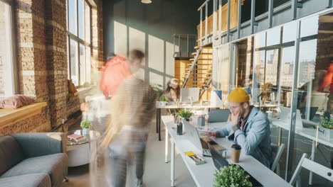 modern open-plan office with people working